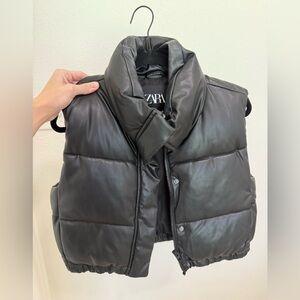 Zara Black Crop Vest